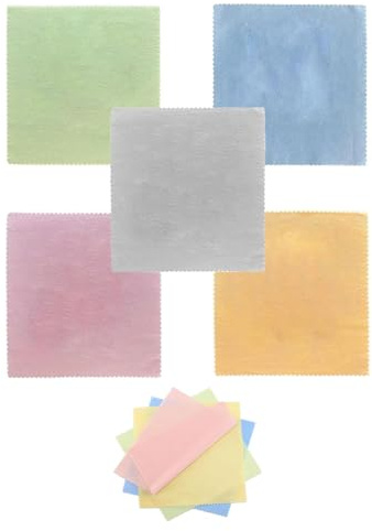 DXBNEZBC 10 Pcs Microfiber Cloths, 17 * 15cm Ultra‑Soft Lens Cleaning Cloth, 5 Colors Premium Cloth, Lint-free and Super Absorbent