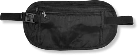 SGERUFZ 1 pezzo marsupio nascosto, cintura porta soldi antifurto, marsupio sportivo regolabile, borsa da viaggio impermeabile (nero)