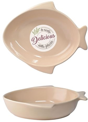 Wald - Juego de 2 cuencos individuales de Kergrès – Arcilla cerámica de alta resistencia para horno – Ideal para cocina y servicio de mesa (pescado blanco)