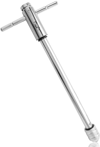 Mesee Einstellbare Ratsche Gewindebohrer, T Griff Windeisen Ratsche, Langer Verlängerbarem Gewindebohre Halter, Werkzeughalter mit Gleitgriff für Gewindebohrer für Metrische Gewindebohrer M3-M8
