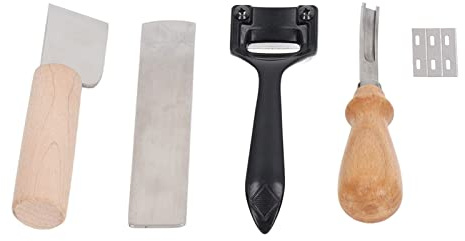 Juego de herramientas de corte de cuero y Metal, mango curvo incisivo de fácil corte, biselador de seguridad, kits de herramientas de corte DIY con 3 cuchillas para el hogar