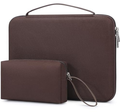 HYZUO 17-17,3 Zoll Hartschalen Laptophülle Tasche, Kaffee Braun | für 17 17,3 HP/Dell/ASUS/Acer/Lenovo/LG/Toshiba/MSI Gaming Laptop/Razer Blade 17/18, Laptop Schutzhülle für Männer Frauen