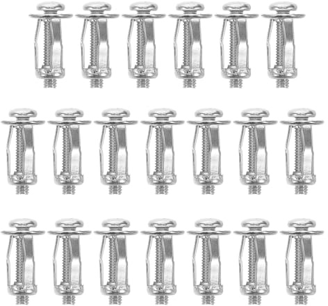 WOONEKY 20 Tuercas de Expansión Metálicas Tipo Pétalo M4 X 20 MM Tornillos para Placas de Matrícula Anclajes para Paredes Huecas Remaches para Herrajes Exteriores Juego de 20 Piezas