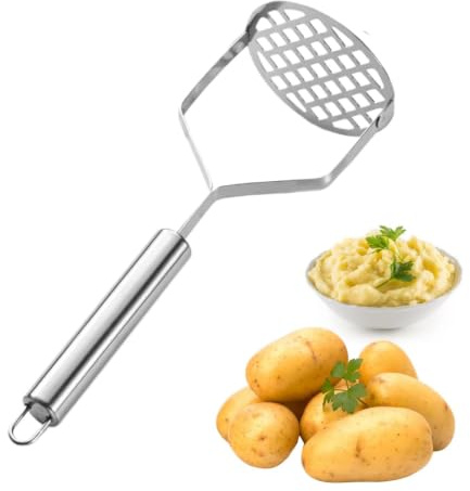 Schiacciapatate, in acciaio , resistente, utensile da cucina manuale, per avocado, fagioli, verdure, frutta e carne