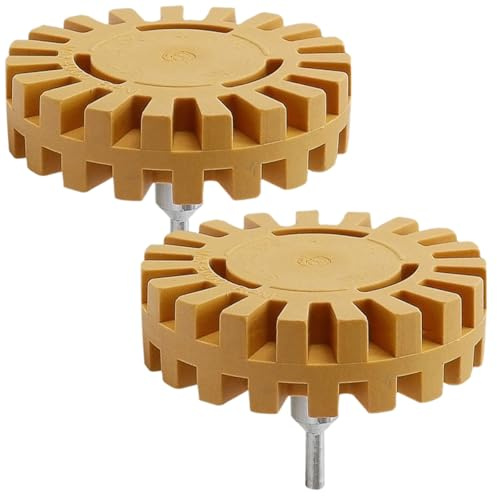 LALADEFIEE Rueda de Goma para Remover Calcomanías 2 Piezas Disco Borrador para Eliminar Pegamento y Pintura en Trabajos de Detalle y Reparación de Coches