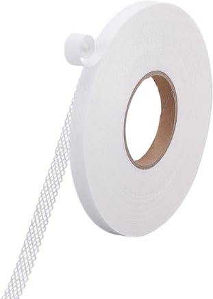 PH PandaHall Cinta Dobladillo Tejido 50 m Adhesivo Doble Cara Dobladillo Hierro 10 mm Ancho Blanco Sin Costura Tela para DIY Ropa Pantalones Cortinas Vestido Alfombra Reparación Proyectos Costura