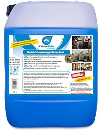 KaiserRein Profi Desinfektionsreiniger Gastro Küche 10L - Hochwirksame Reinigung und Desinfektion speziell für den Lebensmittelbereich - Sprühbarer Küchenreiniger