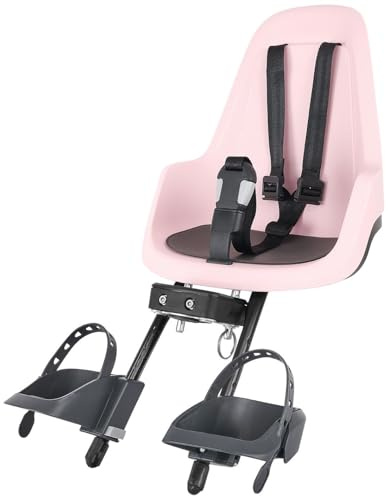 BOBIKE 8012500004 - GO MINI Fahrradkindervordersitz für Fahrräder mit 26“ bis 29“ Laufrädern geeignet für Kinder mit Verankerung im Lenkerrohrin Farbe Rosa