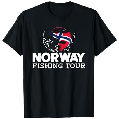 Norwegen Angeltour Urlaub Norwegische Flagge Fischer Fischer Fischer T-Shirt