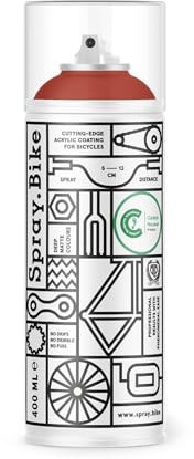 SPRAY.BIKE Fahrrad Lackspray - ziegelrot Matt (VINTAGE- Rudge) in 400 ml Spraydose - KEINE GRUNDIERUNG notwendig - Fahrrad Lack, Sprühlack, Acryllack, Lack Spray