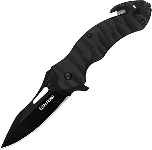 Harnds Conch Navaja de Bolsillo Plegable con Clip Supervivencia al Aire Libre Senderismo Camping Cuchillo