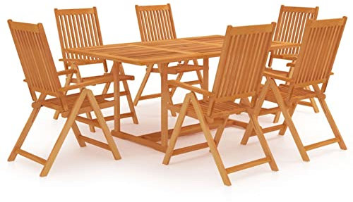 Yolola Sitzgruppe Garten Holz Essgruppe 6 Personen Gartenmöbel Set mit 6 Gartenstuhl Klappbar Gartenmöbel Essgruppe Gartengarnitur Holz Sitzgarnitur Balkonmöbel Set Balkongarnitur#4