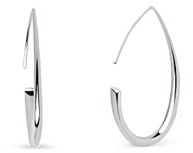 SINGULARU - Pendientes Gota Arch. Plata de Ley Acabado en Baño en Oro de 18 Kt o Rodio. Sin Cierre. Joyas para Mujer