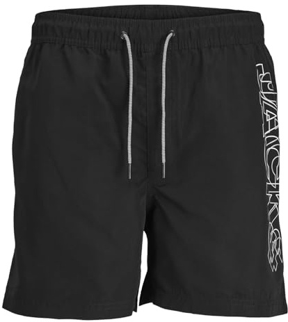 JACK & JONES Jpstfiji Jjswim Double Logo LY Sn Shorts, Noir, M Homme