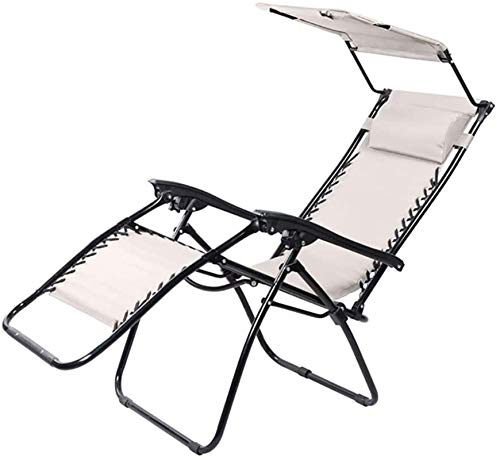 SilteD Lightweight Garden Sun Lounger, Foldable with Visor Round Tube Leisure Chair Beach Chair Household office Patio Beach Outdoor Camping Camping Relaxer Recliner Chairs-3 (Color : 4) Present
