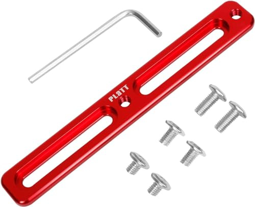 PLATT Monturas de Jaula de Botella de Bicicleta en Posición Alternativa, Adaptador de Jaula de Botella de Bicicleta, Base de Montaje B-RAD para Bicicleta (Rojo, 2 Ranuras)
