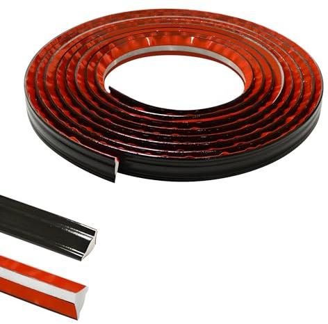 6M PVC Abschlussleiste Selbstklebende für Arbeitsplatten Küche, Ecken, Fliesen, Abschlussprofile, Winkelleiste Eckfugen abdichten Wandabschlussleiste,19mmx10mm Schwarz