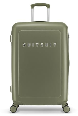 SUITSUIT Koffer Groß 76 cm - Hartschalen Reisekoffer mit Rollen - TSA-Schloss - 82 L - Natura Dark Olive