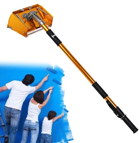 Hydravex Verstellbares Nivellierungswerkzeug FüR Gipspulver-Finishing, Trockenbau-Flachbox-Set Mit 98 cm ~ 180 cm VerläNgerungsgriff, 120-Grad-Winkeleinstellungsschalter