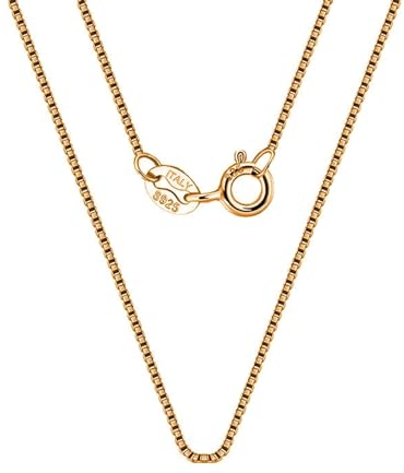 Aotiwe Halsreif Rosegold, Halskette Damen Chunky Kastenkette Damen 925 Silber 45cm Geschenke für Frauen