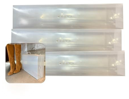 Transarent - Set di 3 scatole di plastica impilabili per scarpe, 52,5 x 31 x 12 cm