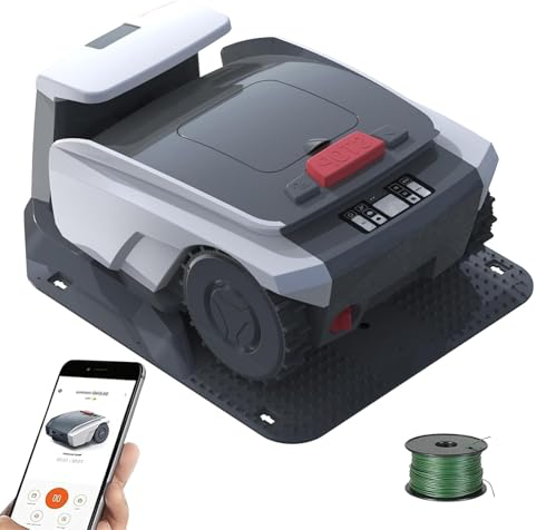 Eastnmythet Automatic Robotic Lawn Mower 1500m² with Bluetooth APP Control and GPS Path Planning, Automatic Robotic Lawnmower with Boundary Wire