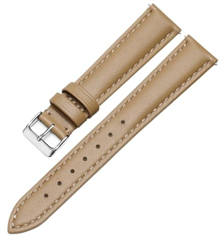 Chlikeyi Echtes Leder-Uhrenarmband für Damen, Rindsleder, Dornschließe, Herren-Uhrenkette, Zubehör, 6-24mm, Farbe 1, 13mm