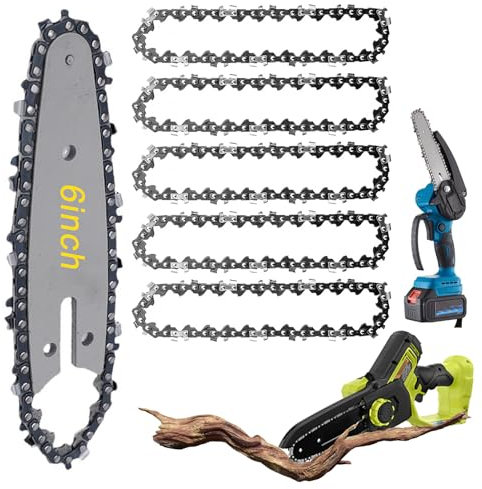 7 Stück Sägeketten 6 Zoll Ketten für Mini Kettensäge: 37 TG Kette, Kompatibel mit allen 6 Zoll Sägekette für Zimmerei Landschaftsbau, Mini Kettensäge für Gartenbaum Landwirtschaft, Bäume Schneiden