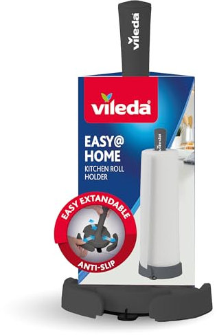 Vileda Portarotolo da Cucina - Autoportante - Potente Ventosa per la massima Stabilità - Portarotolo estensibile per Rotoli da Cucina XXL - Porta Scottex Cucina - Portascottex da Cucina