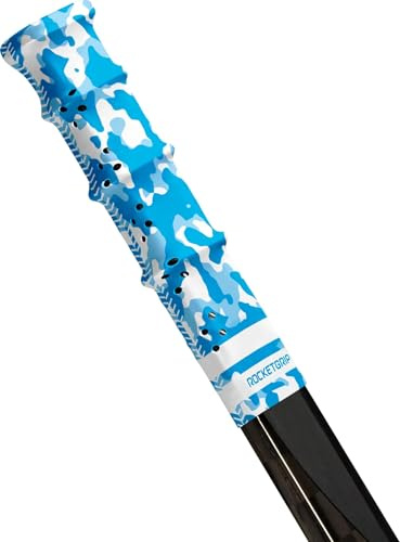 ROCKETGRIP – Impugnatura sportiva per mazza da hockey su ghiaccio – Maniglie forate – Accessori per hockey su ghiaccio, taglia unica (Camo – Blue)