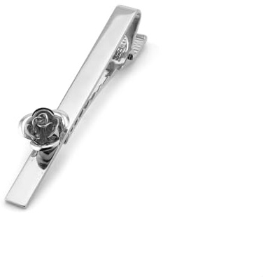 Krawattennadel Personalisiert Krawattennadel Silber Versilbert Die Rose für Herren Père Fils Valentinstag Unternehmen Fête Des Pères