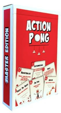 Action Pong Beer Pong - Juego de cartas (45 cartas y 4 cartas creativas, incluye reglamento)