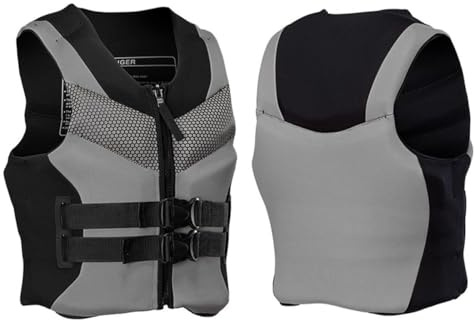 Swim Jacket - Giubbotti di salvataggio for adulti, giubbotto salvagente in neoprene for adulti, giubbotto salvagente for wakeboard, zattera di salvataggio, giubbotto salvagente di sicurezza(GRIGIO,4XL