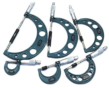 Micrometer, Outside Spiral Micrometer 0-25mm/ 25-50mm/ 50-75mm/ 75-100mm 100-125mmAccuracy 0.01mm Gauge Vernier Caliper Measuring Tools(125-150mm)