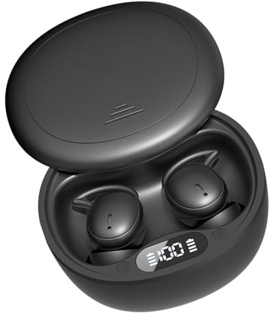 Tonysa Auricolari del Sonno per Dormire, Annullamento del Rumore Auricolare Bluetooth Wireless per Dormienti Laterali e Russare, in Cuffie per le Orecchie con Display Digitale, 40H di (BLACK)