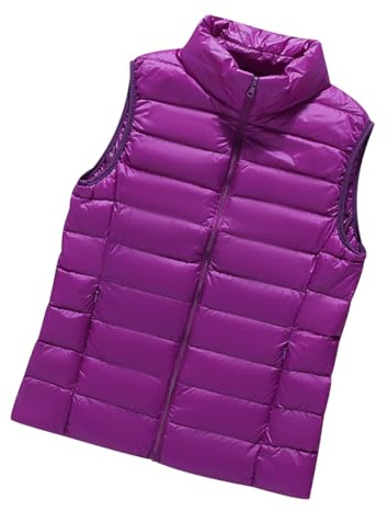 Peuignao Doudoune sans Manche Femme Légère Gilet Doudoune sans Manches Legere Pliable Fine Veste Blouson Manteau sans Manche Gilet Duvet Matelassé Gilets Femme Courte Hiver Grande Taille Chaude Chic