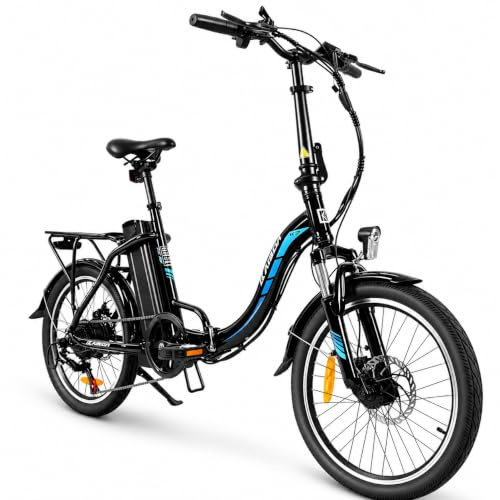 KAISDA 20 Zoll Klapprad E-Bike, 250W 40Nm Elektrofahrrad für Erwachsene, 24kg Leichtgewicht, 36V 13Ah Abnehmbarer Akku, 45-75km Reichweite, 7-Gang Pedelec