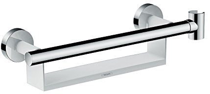 hansgrohe Unica Maniglia Comfort con mensola e supporto doccia, bianco/cromo, 26328400