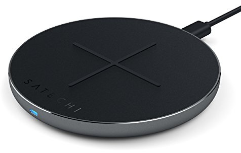 SATECHI Qi-zertifiziertes Aluminium Type-C PD & QC Kabelloses Ladegerät – Bis zu 7,5W/10W – Kompatibel mit iPhone 14/14 Plus, iPhone 13 Pro Max/13 Pro/13 Mini/13 – Adapter separat erhältlich
