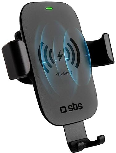 SBS Halterung mit automatischem Verschluss für Smartphones bis zu 6,5 Zoll, iPhone, Samsung, Oppo, Xiaomi, für Lüftungsschlitze im Auto, kabelloses Laden 10 W