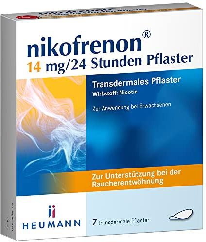 nikofrenon 14 mg/24 Stunden Pflaster, transdermale Nikotinpflaster, 7 St | Zur Unterstützung der Raucherentwöhnung, mindert Entzugserscheinungen bei Nikotin-Abhängigkeit, 24h Wirkung