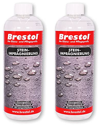 STEINIMPRÄGNIERUNG 2x 1000 ml - Steinversiegelung Fassadenschutz Steinimprägnierer Betonversiegelung Betonimprägnierung Ziegelimprägnierung Dachimprägnierung Kaminimprägnierung