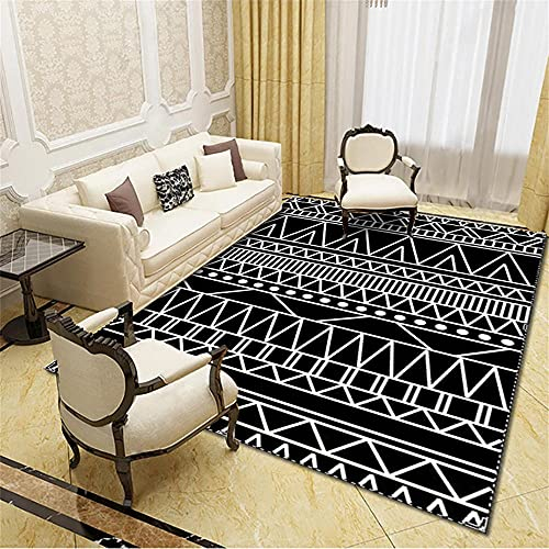 RUGMRZ Hübscher Teppich Teppiche Für Balkon Rechteckiger schwarzer Weiße Linie Dekoration Ankleidezimmer Komfortables weiches warm Flickenteppich Waschbar 40x60cm