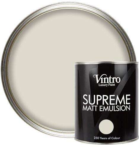Vintro | Luxury Matt Emulsion | Cream | Smooth Chalky Finish | Multi Surface Paint | for Walls, Ceilings, Wood and Metal | 1L (Cream - Yorkshire Stone)