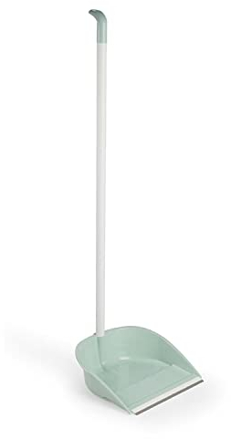 CABLEPELADO Recogedor con Palo plástico engomado | Resistente | Limpieza hogar | Herramienta de Limpieza | Apto para Limpieza de Polvo, Basura, Ceniza u Hojas | 84 cm Altura x 26 cm Ancho | Verde