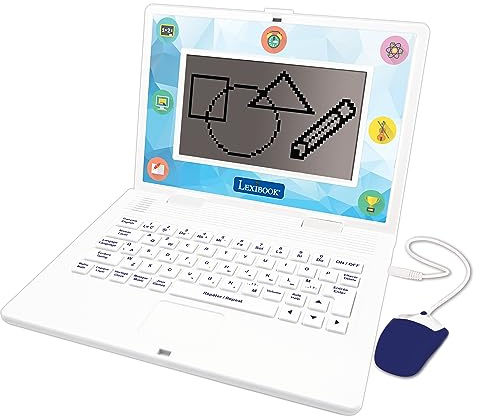 Lexibook Ordenador Educativo bilingüe Francés/Inglés – Juguete para niños, 170 Actividades para Aprender Idiomas, matemáticas y lógica