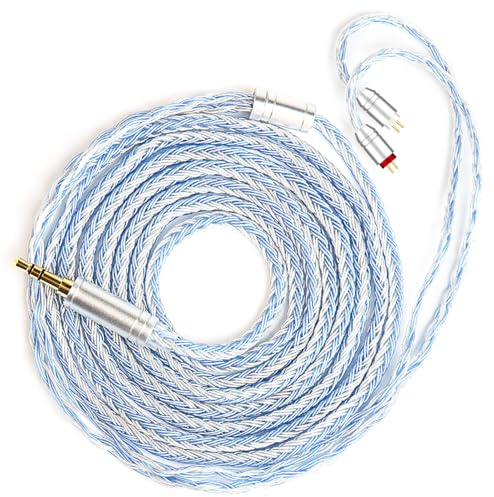 KBEAR ST16 Plus Long Earphone IEM Cable 2M Length 5N OCC Silver-Plated Upgrade Long Headphone Extension Cords for UM3X ES4 ZST ZSN ZSR C10 AS10 ZS10 C12 C16 V80 V90 Blon-03 Earbuds Wired (2PIN 3.5MM)