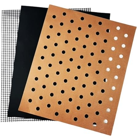 Luojuny Grillmatte für Outdoor-Grill, 3 Stück, 30,5 x 25,4 cm, feines Loch, gleichmäßige Hitze, antihaftbeschichtet, Grillmatte für unter dem Grill, leicht zu reinigen, wiederverwendbare Grillmatten