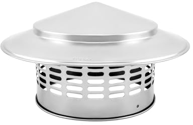 QWORK® 160 MM Roof Rain Cap 304 Stainless Steel, Chimney Cover, Vent Hood, Chimney Caps