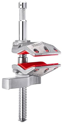 Manfrotto Pince Étau 7,5 cm à Mâchoire - Pince Robuste avec Mâchoire Centrale - Ouverture Maximale 7,5 cm - Charge Admissible 80 kg - Spigot Baby 5/8″ - C76CJ
